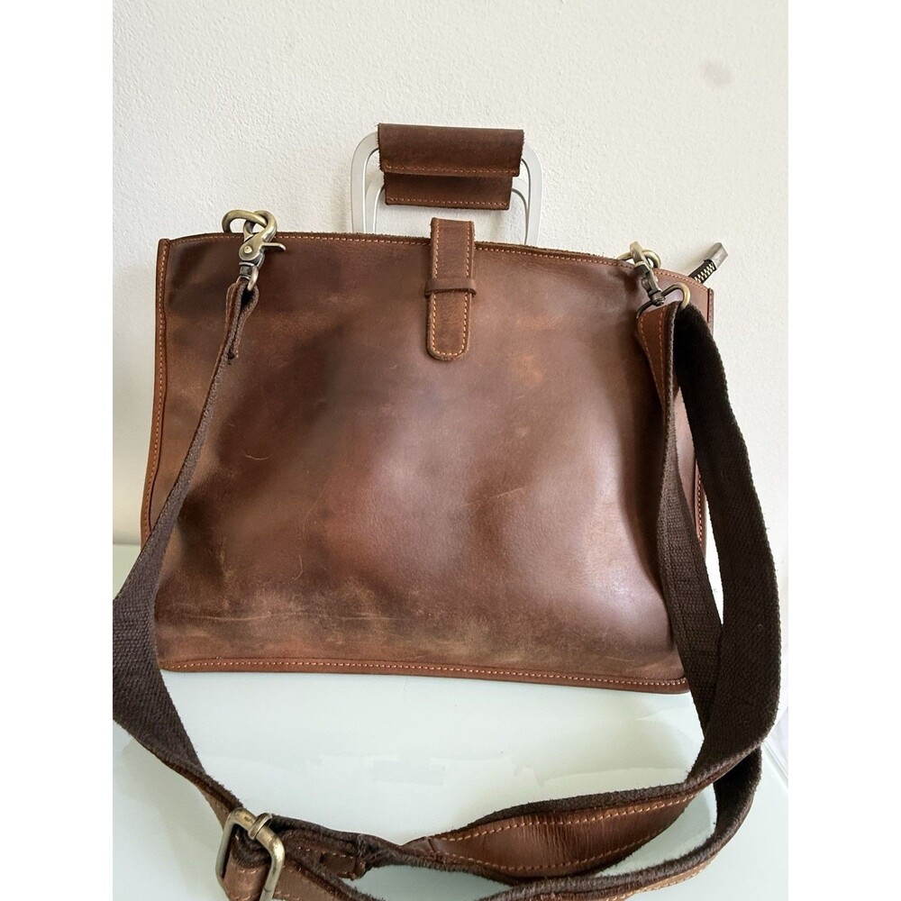 Vintage Handmade Genuine Leather Brown Crossbody Shoulder